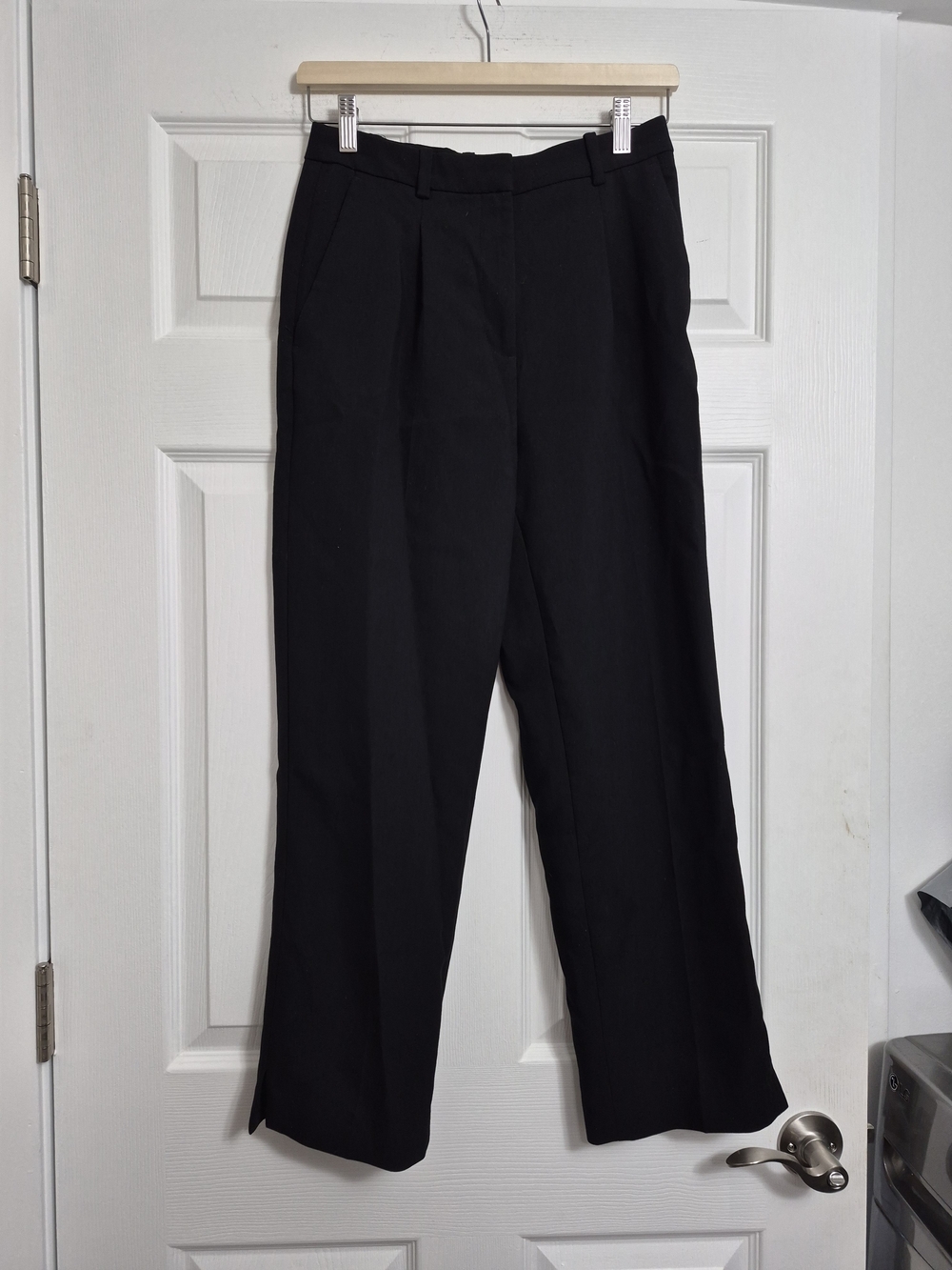 H&M Black Women's Straight-Leg Trousers